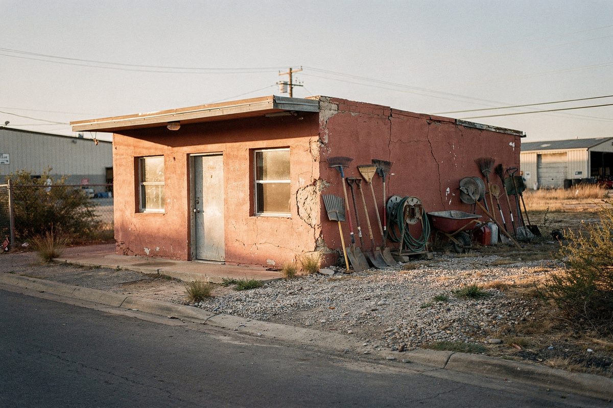 Vexnaros storefront and yard unit exterior on River Road in Austin
